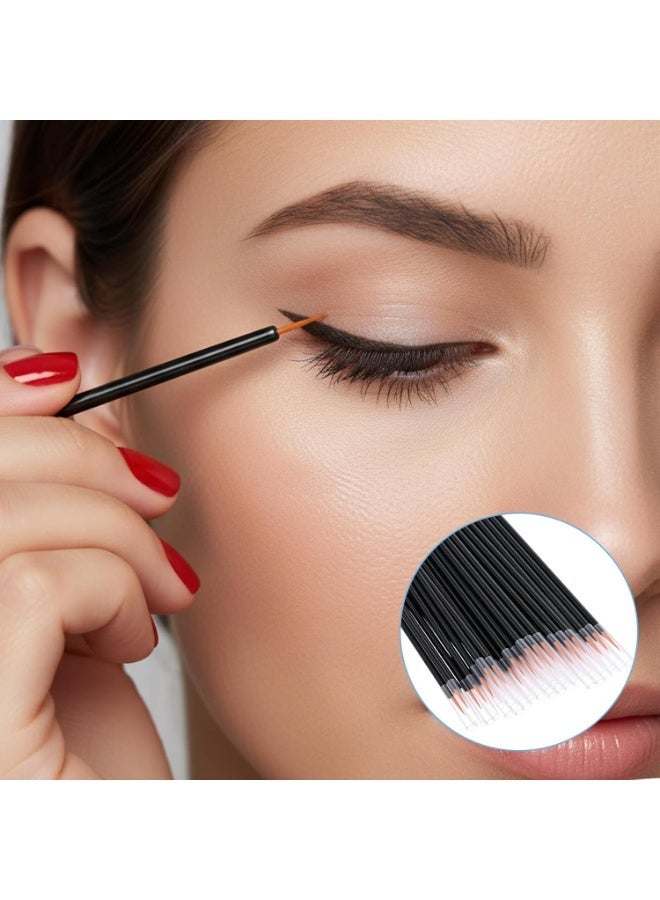 Psiriol 100PCS Ultra-fine Point Eye Liner, Disposable Eyeliner Brush Kit with Covers On the Hair, Makeup Eye Liner Tools, Wands Applicator for Liquid & Gel Makeup (Size: 3.7Inch, Color: Black) - Image 4