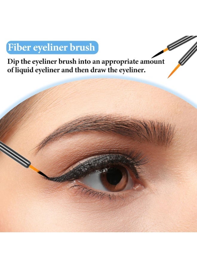 Psiriol 100PCS Ultra-fine Point Eye Liner, Disposable Eyeliner Brush Kit with Covers On the Hair, Makeup Eye Liner Tools, Wands Applicator for Liquid & Gel Makeup (Size: 3.7Inch, Color: Black) - Image 3
