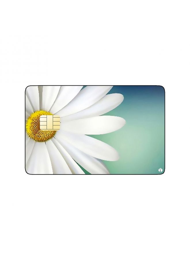 RKN PRINTED BANK CARD STICKER Beautiful White Flowers Picture - Image 1