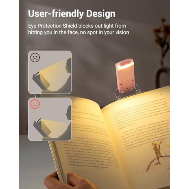 ضوء قراءة للكتب يمكن إعادة شحنه عبر USB من Dewenwils، مع مثبت للقراءة في السرير، مصباح LED موصول بمشابك، أضواء إضاءة للكتب محمولة، أضواء علامات مراجع للقراء، بسطوع قابل للت Adjustment للحماية من العين، لون وردي فاتح، كهرماني، أبيض دافئ، توهج ناعم، زاوية إضاءة مرنة، بسطوع قابل للت Adjustment، أضواء مراجع محمولة لمحبي الكتب - Image 5