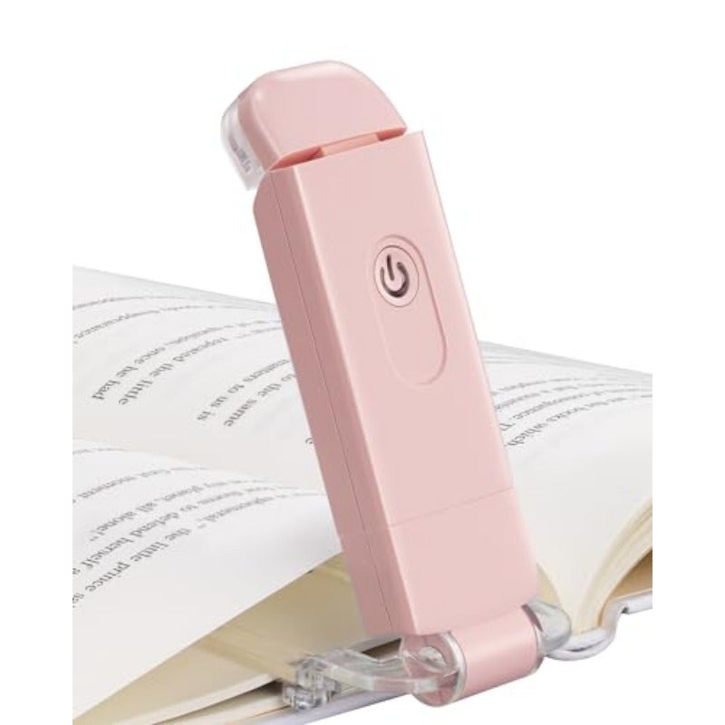 ضوء قراءة للكتب يمكن إعادة شحنه عبر USB من Dewenwils، مع مثبت للقراءة في السرير، مصباح LED موصول بمشابك، أضواء إضاءة للكتب محمولة، أضواء علامات مراجع للقراء، بسطوع قابل للت Adjustment للحماية من العين، لون وردي فاتح، كهرماني، أبيض دافئ، توهج ناعم، زاوية إضاءة مرنة، بسطوع قابل للت Adjustment، أضواء مراجع محمولة لمحبي الكتب - Image 1