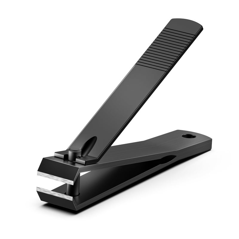 Baluca Heavy Duty Straight Blade Nail Clippers for Thick Toenails, Professional Stainless Steel Fingernail Toenail Clippers Trimmers - Thick Wide Jaw Toe Nail Clippings for Seniors, Men & Women (Black) - Image 1