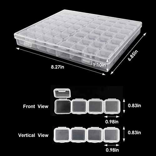 Ecurfu 56 Slots Diamond Painting Storage Containers, 56 Girds 1 Pack, Bead Storage Containers, Diamond Art Organizer Box, Diamond Painting Accessories, Embroidery Storage with Label Stickers - Image 2
