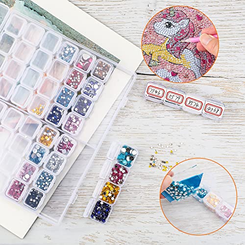 Ecurfu 56 Slots Diamond Painting Storage Containers, 56 Girds 1 Pack, Bead Storage Containers, Diamond Art Organizer Box, Diamond Painting Accessories, Embroidery Storage with Label Stickers - Image 5