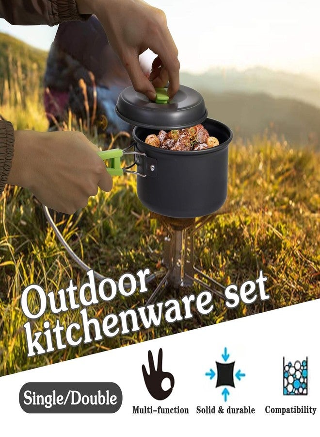BYRM 9 Pcs Camping Cookware Mess kit Backpacking Gear & Hiking Camping Cooking Set,Camping Accessories for Outdoor，Camping Utensils with Carry Bag，Lightweight, Compact, & Durable Pot Pan Bowls - Image 5