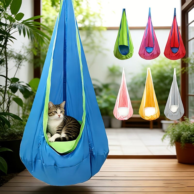 Hanging Hammock Chair with Inflatable Pillow Hand Washable Swing Seat For Relaxation And Playtime Portable Balcony And Garden Furniture Soft Comfortable Seat Easy Setup Multi Color Options Milky White - Image 1