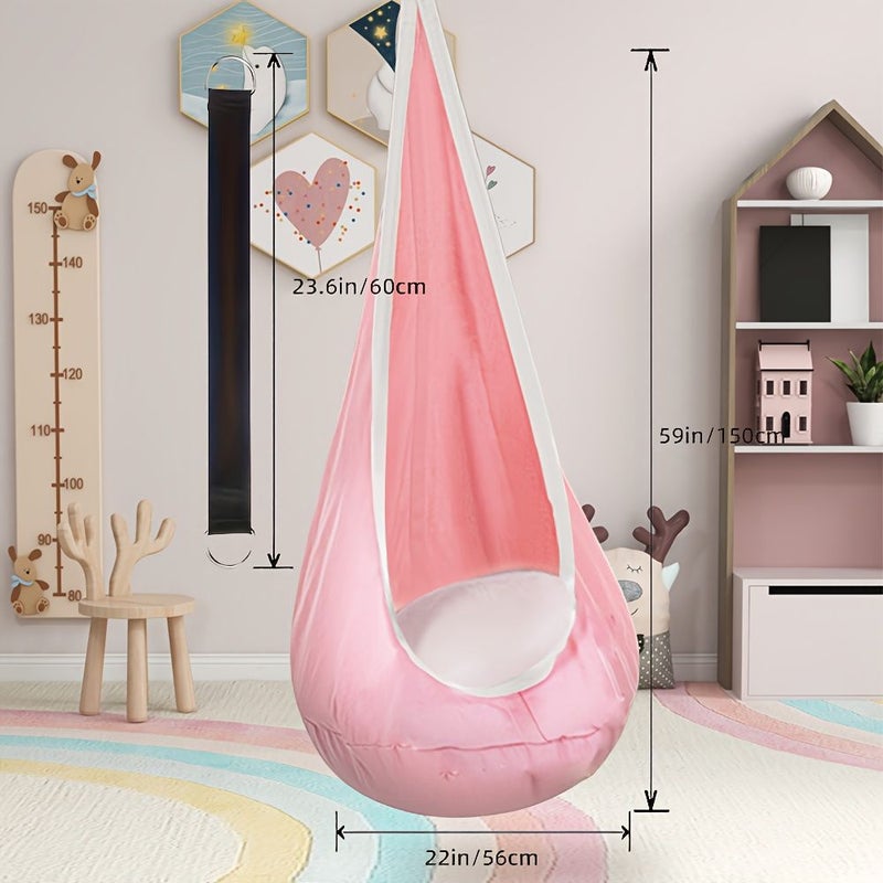 Hanging Hammock Chair with Inflatable Pillow Hand Washable Swing Seat For Relaxation And Playtime Portable Balcony And Garden Furniture Soft Comfortable Seat Easy Setup Multi Color Options Milky White - Image 3