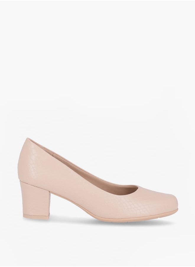 Piccadilly Women Round Toe Slip-On Pumps with Block Heels  - Image 2
