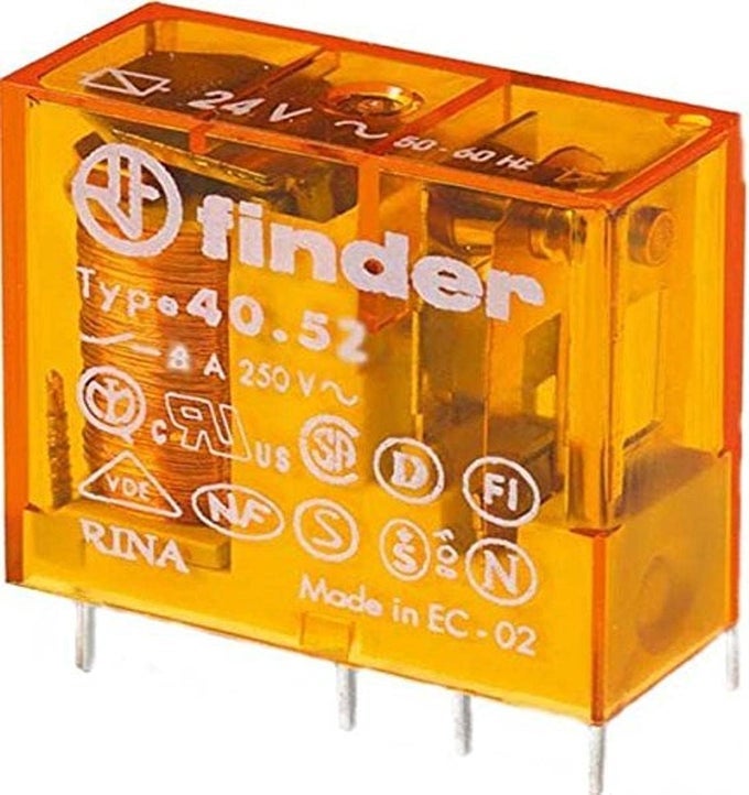Finder 40.52.8.024.0000 24VAC PCB Relay - 8A 250V