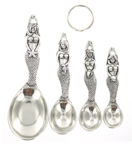 Basic Spirit Pewter Mermaid Measuring Spoons Set of 4 - Image 1