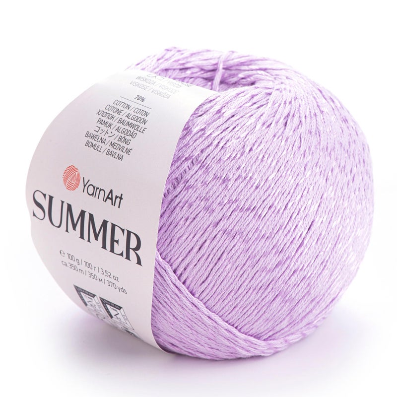 YarnArt Summer  Lightweight Glittery Yarn 70 Mercerized Cotton 30 Viscose  Sparkly Knitting  Crochet Yarn for Shawls Clothes  Accessories 43