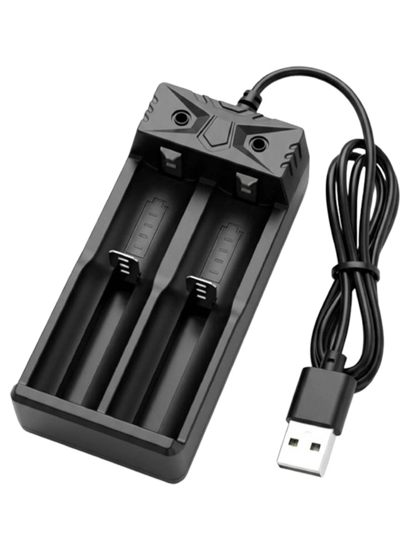 GenPro Universal Li-ion Battery Charger with Smart LED Indicator & Full Rotating Light Compatible with Multiple Battery Sizes, Safe Charging Protection & Compact Design - Image 1