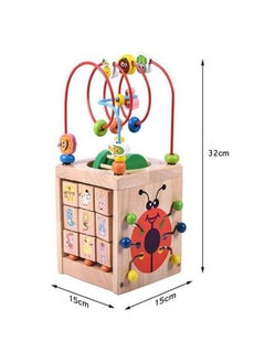 نيبمينينت لعبة مكعب النشاطات الخشبي 6 في 1 على شكل متاهة من الخرز 32x15x15سم  - Image 3
