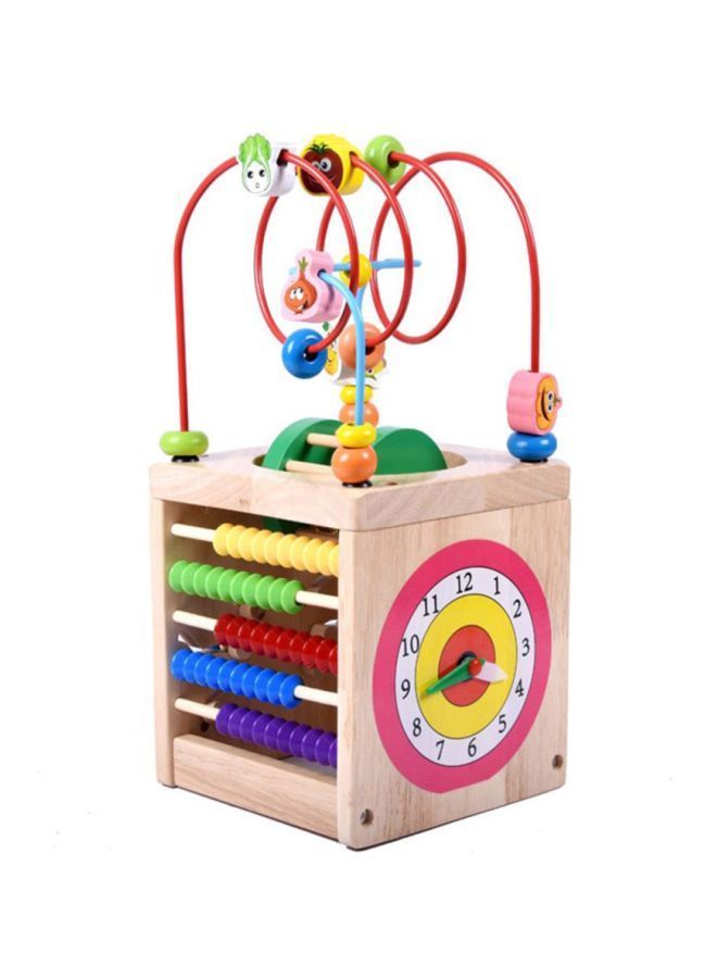 NIBEMINENT 6-In-1 Wooden Beads Maze Activity Cube 32x15x15cm - Image 2