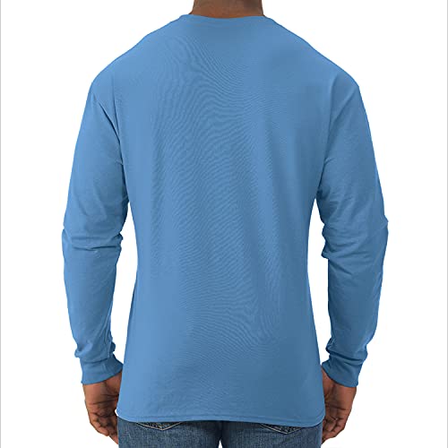 Jerzees Men's Dri-Power Cotton Blend Long Sleeve Tees, Moisture Wicking, Odor Protection, UPF 30+, Sizes S-3X, Columbia Blue, Large - Image 3