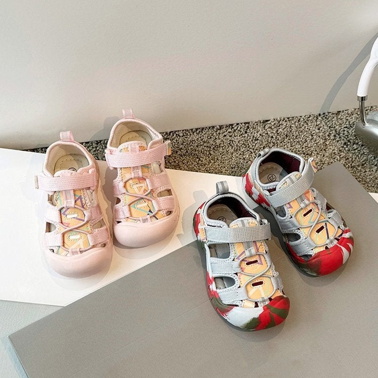 Boys Toe Hollow Zebra Sandals 2025 Girls Outdoor Beach Shoes Baby Toddler Shoes - Image 3