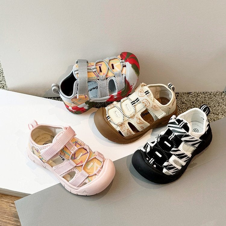 Boys Toe Hollow Zebra Sandals 2025 Girls Outdoor Beach Shoes Baby Toddler Shoes - Image 2