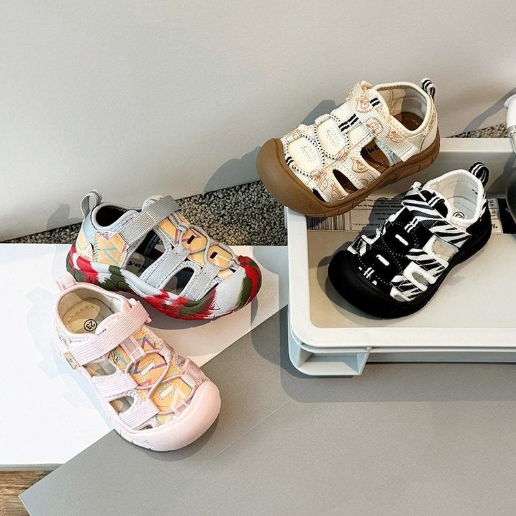 Boys Toe Hollow Zebra Sandals 2025 Girls Outdoor Beach Shoes Baby Toddler Shoes - Image 4