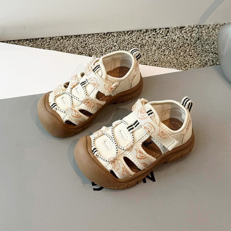 Boys Toe Hollow Zebra Sandals 2025 Girls Outdoor Beach Shoes Baby Toddler Shoes - Image 1