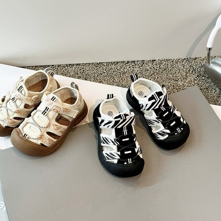 Boys Toe Hollow Zebra Sandals 2025 Girls Outdoor Beach Shoes Baby Toddler Shoes - Image 5