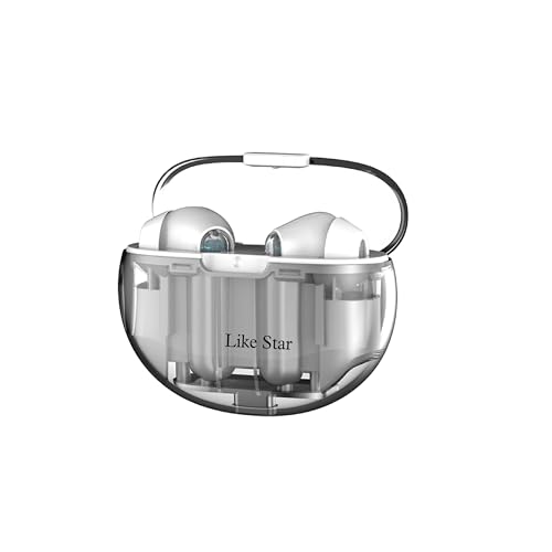 Like Star Butterfly TWS-Wireless Earphone, Bluetooth Earbuds with Transparent Design, 30 Hr Playtime with Fast Charging, Bluetooth 5.3 + ENC, 13mm HD BASS Drivers, IPX7 Sweat-Proof, Built-in Mic White - Image 1
