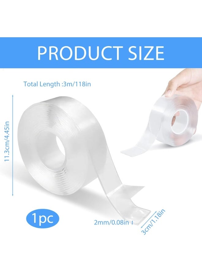 3M Transparent Nano Gel Tape – Strong, Traceless, Reusable Double-Sided Adhesive for Multipurpose Fixing