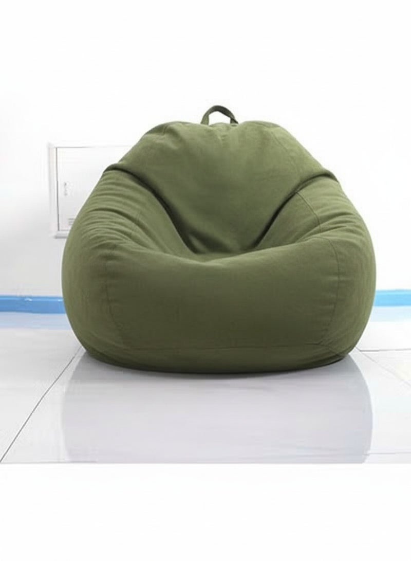 Harmony Home Classic Bean Bag Chair – XL Round Linen Fabric Bean Bag with Polystyrene Beads, Soft, Durable & Lightweight Seating for Home, Bedroom, Lounge & Living Room (Olive Green) - Image 2