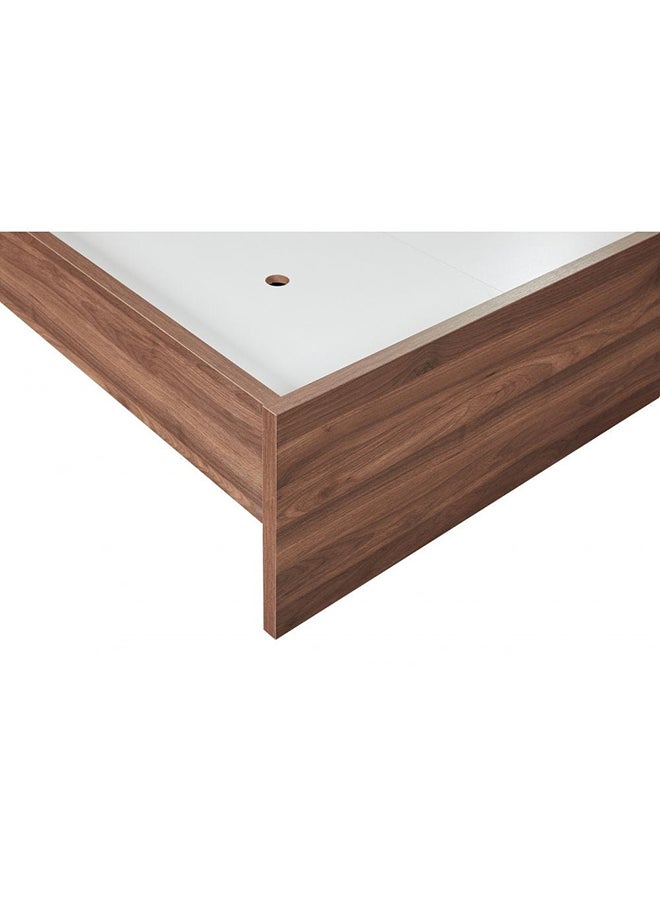DANUBE HOME Allano Single Bed Strong and Sturdy Modern Design Wooden Single Bed Furniture Quiet And Comfortable Bed Frame Dark Walnut / White  - Image 3