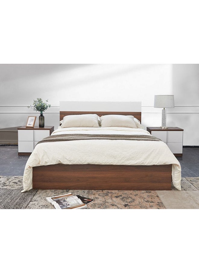 DANUBE HOME Allano Single Bed Strong and Sturdy Modern Design Wooden Single Bed Furniture Quiet And Comfortable Bed Frame Dark Walnut / White  - Image 5