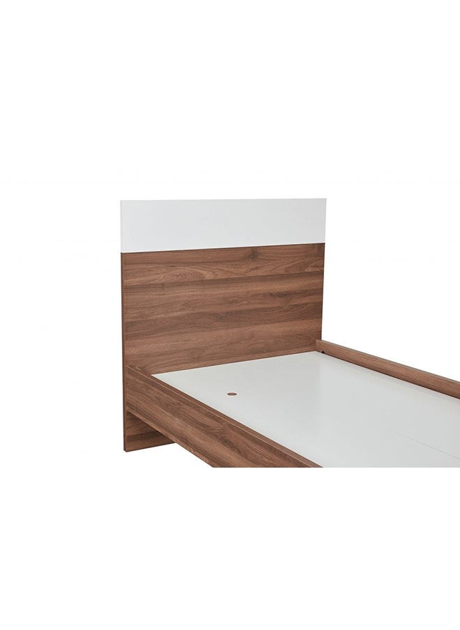DANUBE HOME Allano Single Bed Strong and Sturdy Modern Design Wooden Single Bed Furniture Quiet And Comfortable Bed Frame Dark Walnut / White  - Image 4