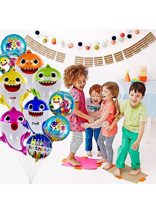 Ocean 9 Pcs Baby Shark Balloon Party Balloons For Kids - Image 4