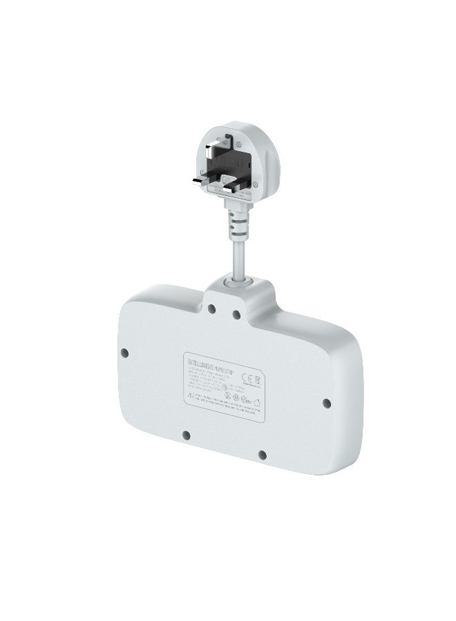 6-in-1 Multi plug power extension socket 2 AC Outlets, 2 USB Ports, 1 Type-C, LED Night Light, US/EU/UK - Image 4