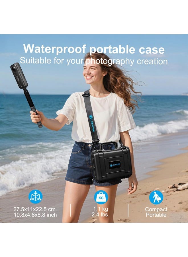Lekufee Portable Waterproof Carrying Case Compatible with Insta360 X5/Insta360 X4/ Insta360 X3 / Insta360 ONE X2 Action Camera and More Accessories(Case Only) - Image 4