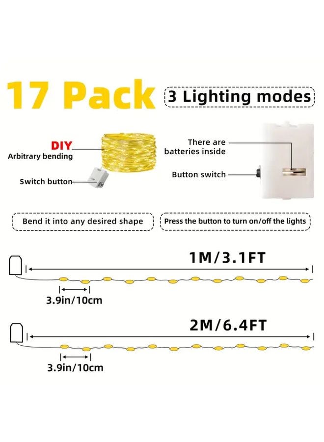 17 Pack Bright Color LED String Lights 3 Modes Battery Powered 78.74 Inch - Image 4