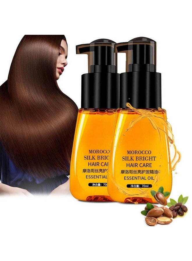 Rednow Frizzy Hair Serum - Morocco Silk Bright Anti-Frizz Serum for Smooth, Shiny Hair, Frizz-Free Smoothing with Natural Oils for Dry, Curly, Wavy, Damaged Hair (2Pcs) - Image 1
