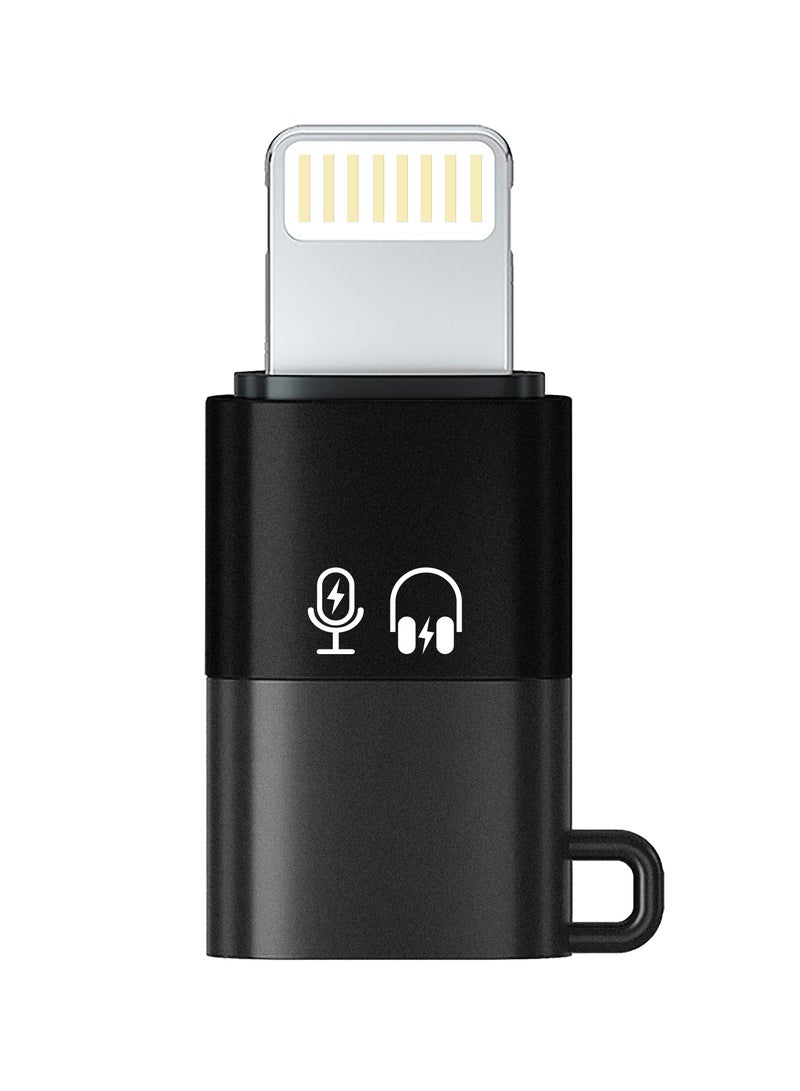 porodo Audix Pro Lavalier Dual Microphone for Type-C & Lightning Device/ Instant Wireless Setup/ Auto Pairing / Crystal Clear Audio for Recording Videos, Podcasts, or Live Streams - Black  - Image 2