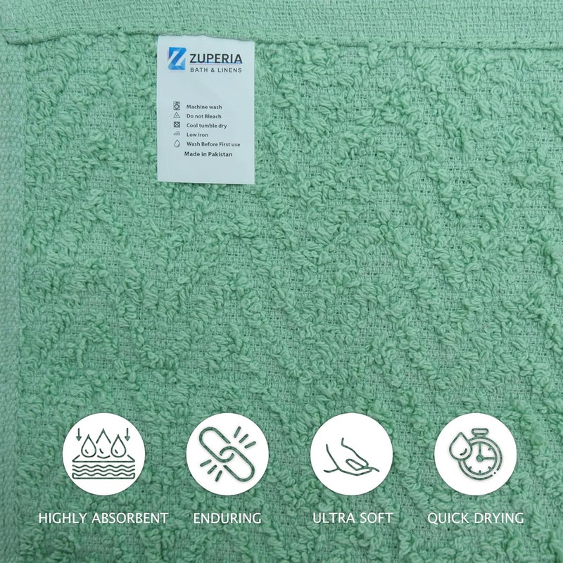 ZUPERIA Zigzag Multicolor Wash Cloths -16 Pack -12" x 12"- Highly Absorbent Soft Washcloths for Face, Gym Towels, Hotel Spa Quality, Reusable & Multipurpose Wash Cloth Towels - Image 3