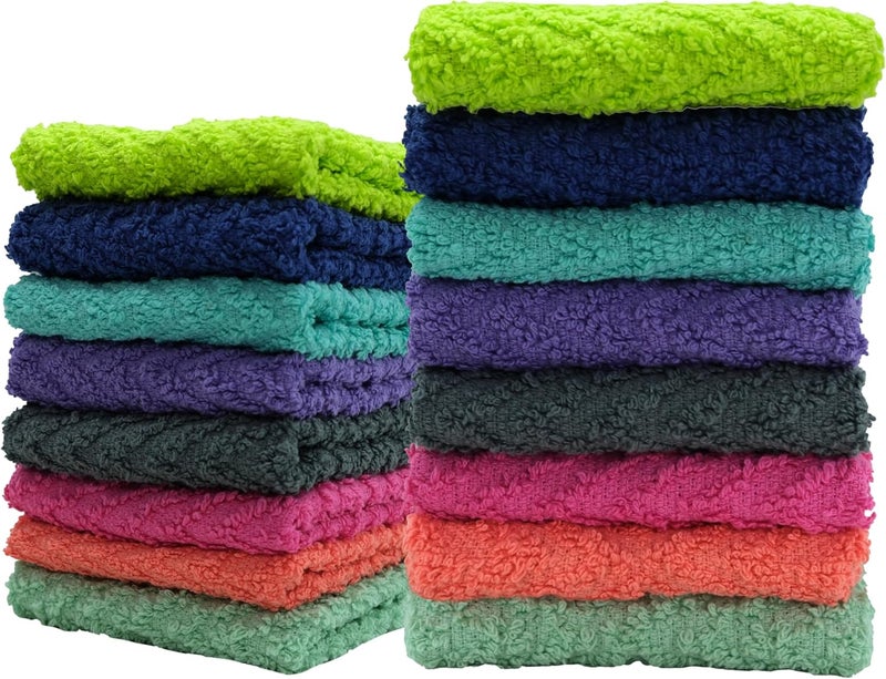 ZUPERIA Zigzag Multicolor Wash Cloths -16 Pack -12" x 12"- Highly Absorbent Soft Washcloths for Face, Gym Towels, Hotel Spa Quality, Reusable & Multipurpose Wash Cloth Towels - Image 2