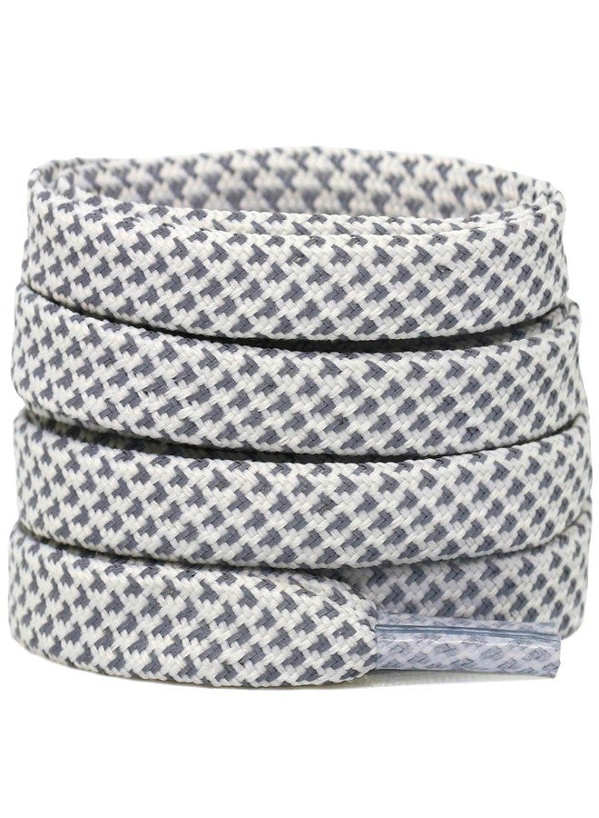 DELELE 2 Pairs Reflective Shoelace Flat White Safety Laces for Shoes Sneakers Boots 55 inch - Image 1