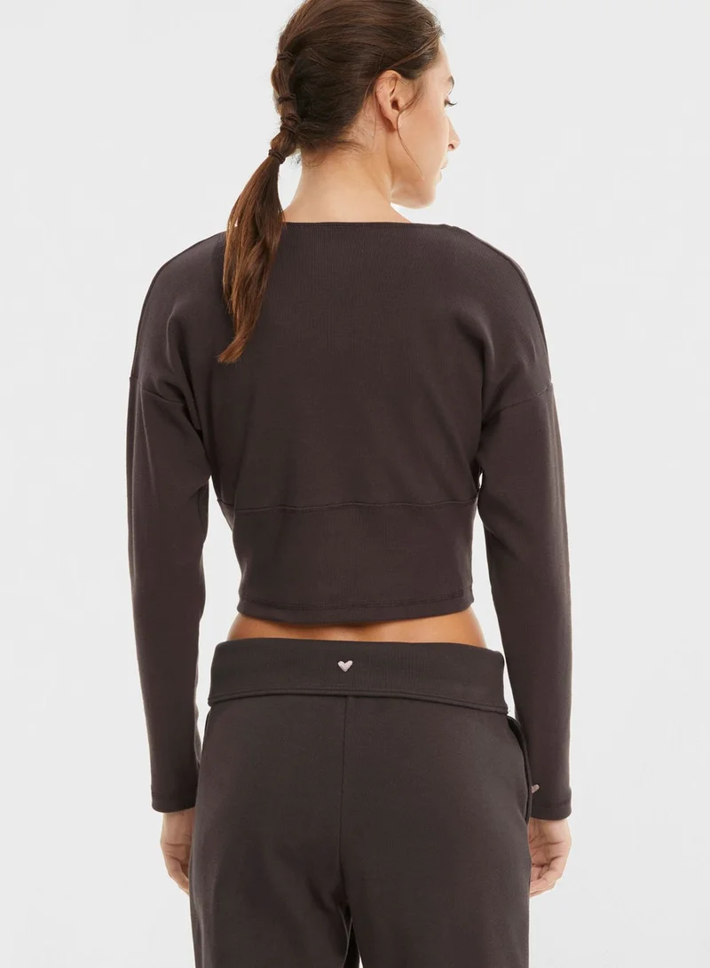 PUMA Exhale Ribbed Knit T-Shirt