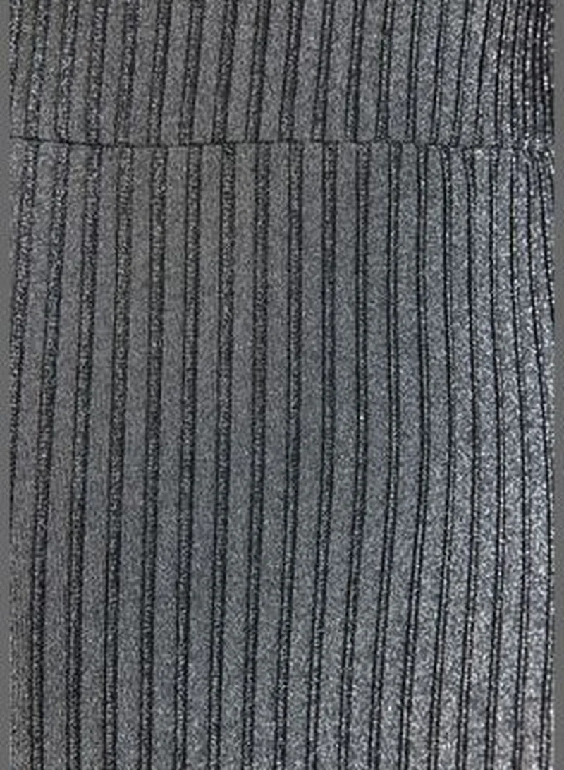 trendyol Gray Fitted Evening Dress TPRAW24EL00038