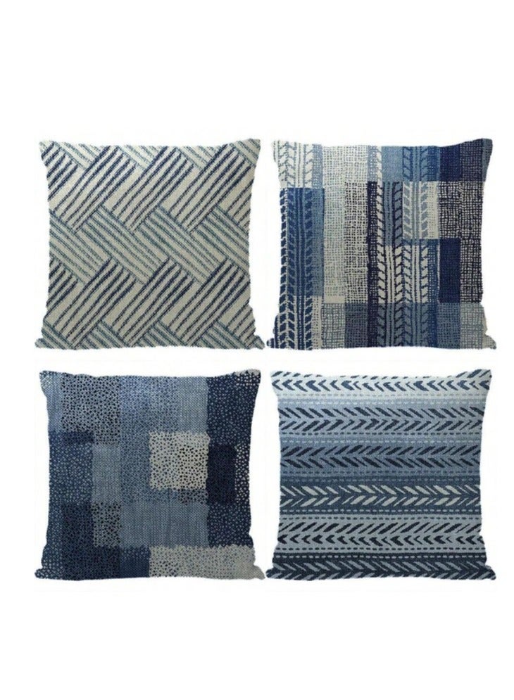 Cushion cover set of 4 pieces, bright and solid colors, size 45 cm x 45 cm, without filling  - Image 1