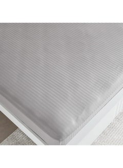 Home Box Hamilton Stripe Satin Cotton King Fitted Sheet 210 x 36 x 180 cm  - Image 4