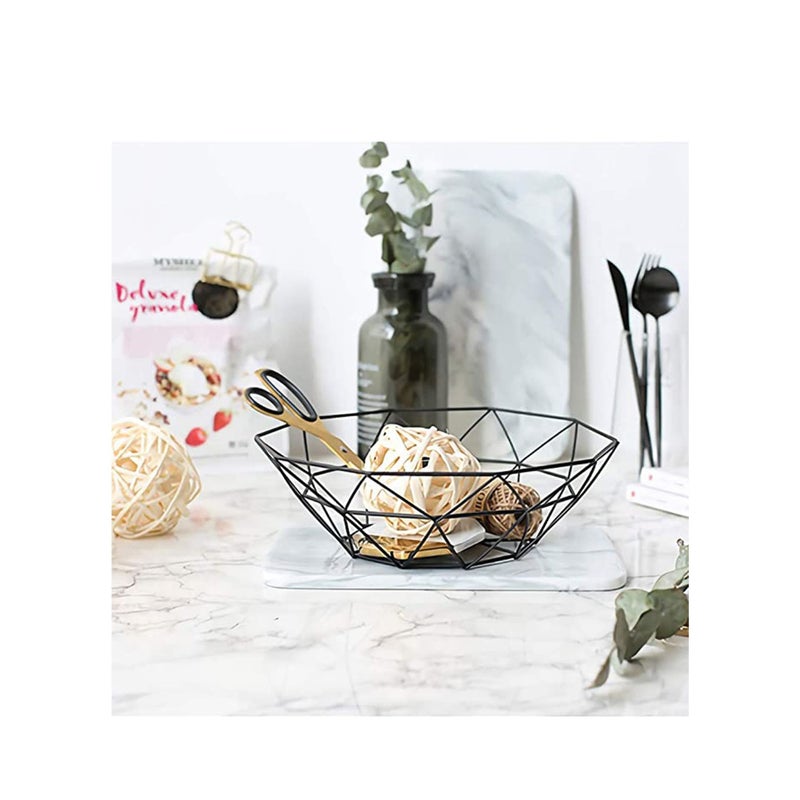 Barakah Metal Wire Fruit Bowl, 2 Pack Storage Baskets for Fruit, Vegetables, Snacks, Potpourris for Iron Fruit Storage Baskets for Kitchen Counter, Home Decor - Image 4