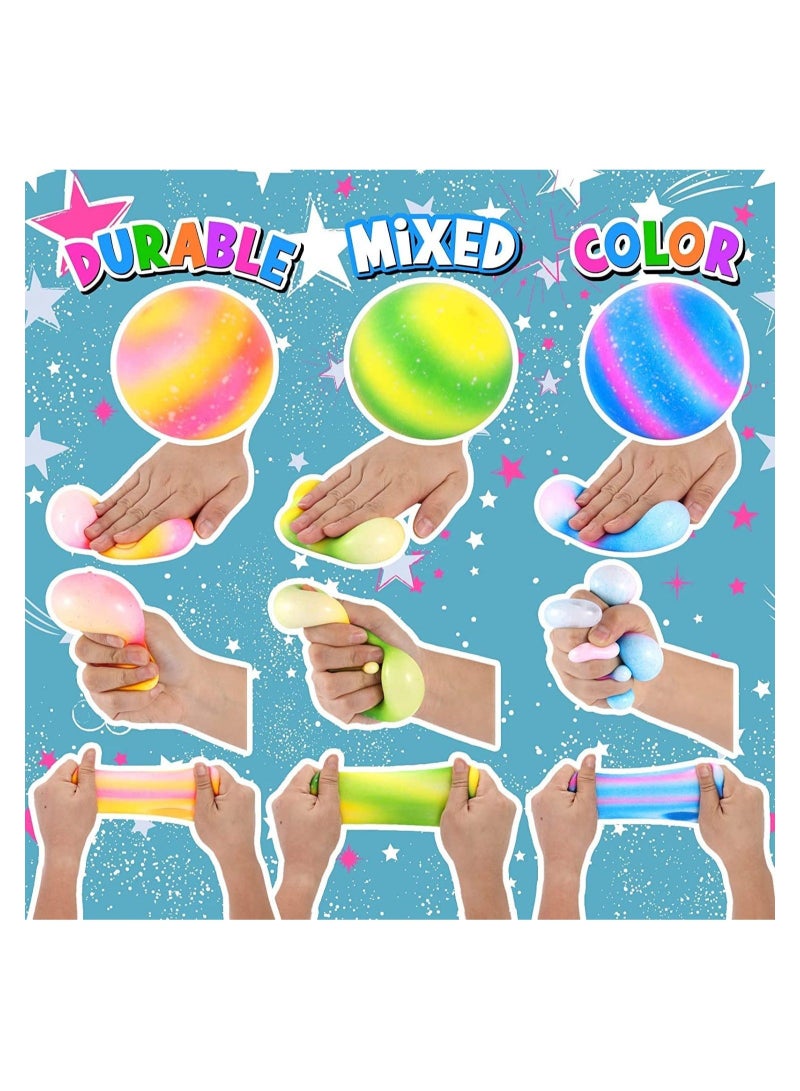 Captaintech Stress Balls, Squeeze Relief Balls, 4 PCS Relaxing Durable Stretch Stress Relief Fidget Toy Set, Super Soft Balls for Kids Adults, Mixed Color Toys Gifts to Help Anxiety, ADHD, Autism Hand Strength - Image 3
