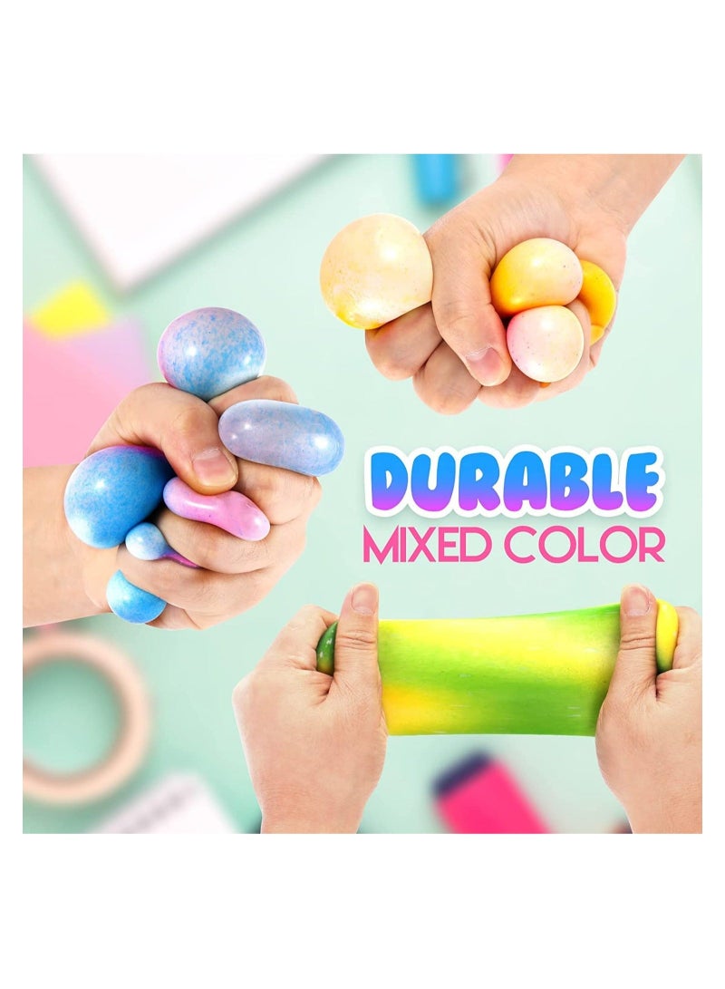 Captaintech Stress Balls, Squeeze Relief Balls, 4 PCS Relaxing Durable Stretch Stress Relief Fidget Toy Set, Super Soft Balls for Kids Adults, Mixed Color Toys Gifts to Help Anxiety, ADHD, Autism Hand Strength - Image 4