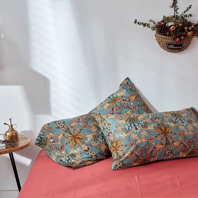 SOFT COTTON VINTAGE FLORAL PATTERN 2 PIECE QUEEN SIZE PILLOW CASES 20 X 26 INCHES SET OF 2 FULLQUEEN 3902PILLOWCASES