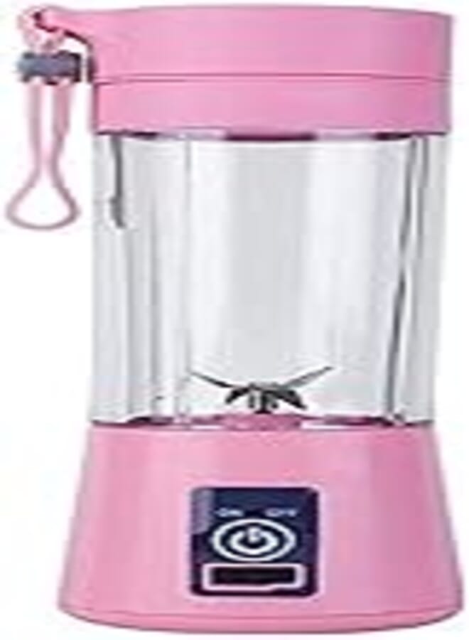 OR Usb electric safety juicer cup, fruit juice mixer, mini portable rechargeable juicing mixing crush ice and blender mixer (pink)