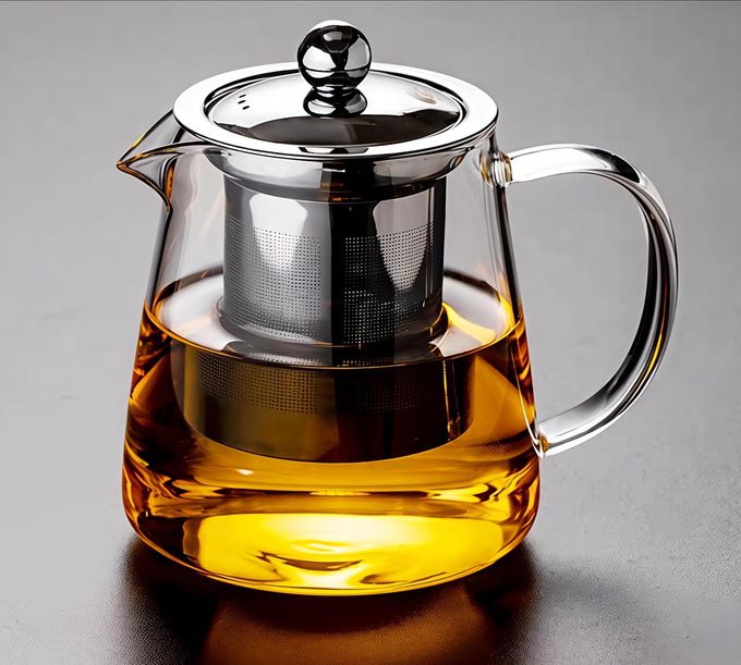 Newraturner Mini Size Glass Teapot Tea Kettle-with Stainless Steel Removable Infuser for Blooming Tea & Loose Leaf Tea, Microwave & Stovetop Safe, 950ML/32oz (L-950) - Image 1