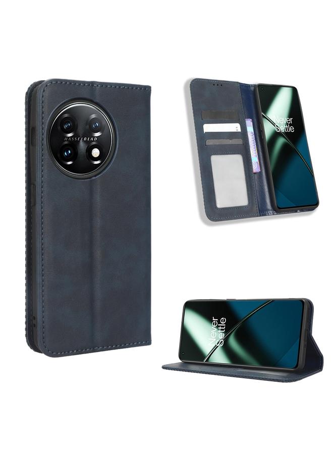 S-TOP Case For OnePlus 11R / Ace 2 Magnetic Buckle Retro Texture Leather Phone Case - Image 1